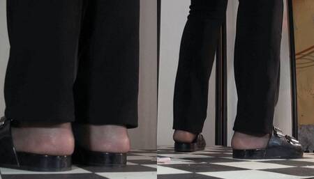 Tanja crushes my penis under three pairs of worn-out shoes - Cam 2