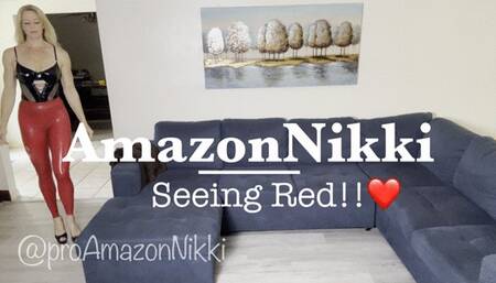Seeing Red: Amazon Nikki’s Latex Domination Meltdown! WOW! She Strips Out Of Her Latex Leggings! Incredible!