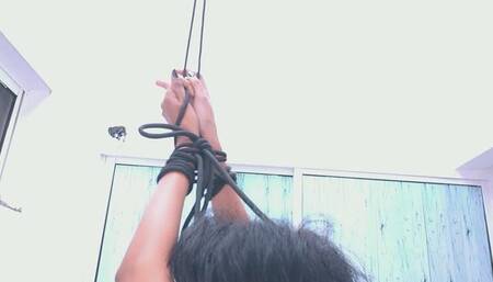 Bound in Ripped Overalls: Dildo Ride Tease