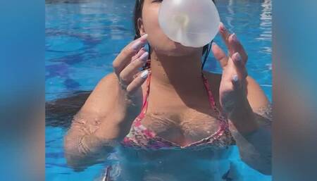 Bubbles swimming in the pool