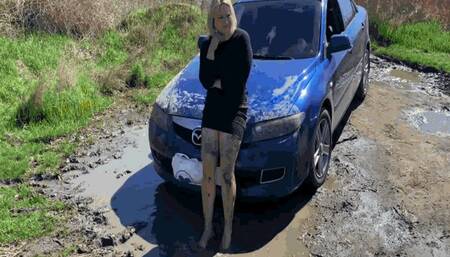 Dirty Jeannette - CAR STUCK and stalled in a puddle MP4