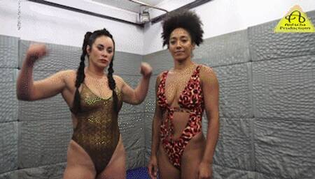 Marina Redstar vs Sativa female wrestling