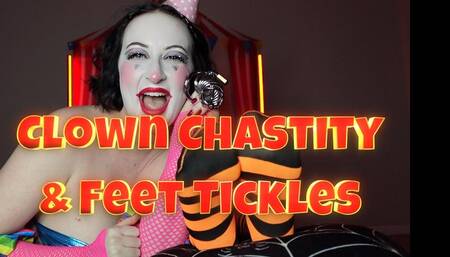 Clown Chastity and Female Feet Tickling