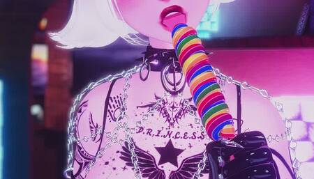 Latex & Lollipop — Slurpy Tease, Tit Bounce & Handjob Play in Choker and Pastie