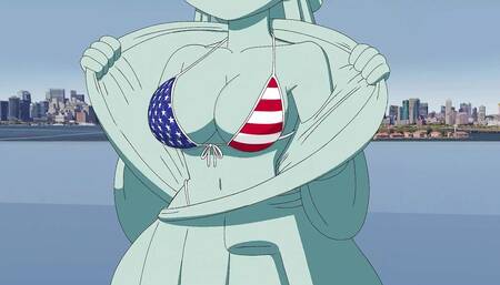 4th of July Hentai Cartoon - Sexy Statue of Liberty