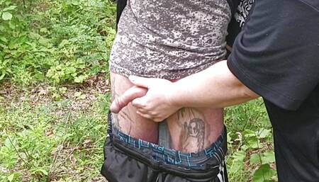 Stepmom sucks my dick in a public park and swallows cum