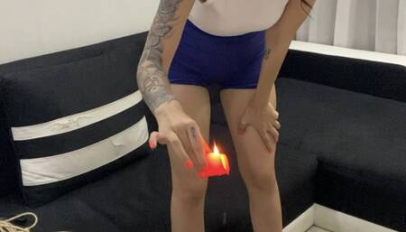 Mistress Breaks Her Slave – Whip, Gag & Wax Punishment