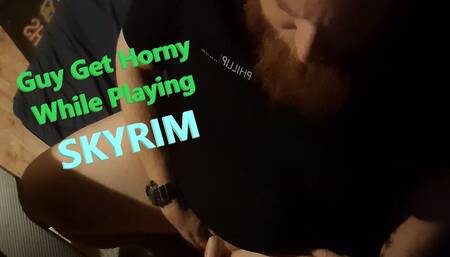 Sexy Redhead Nerd Get Horny While Playing Skyrim and Begins to Masturbate During a Live Stream.