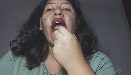 Crying and messy lipstick