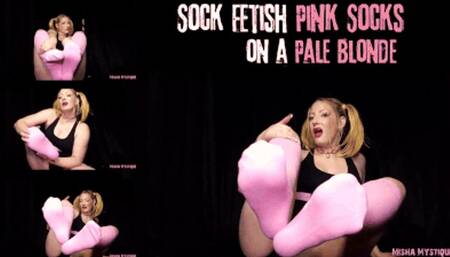 Sock Fetish: Pink Socks on a Pale Blonde - mp4