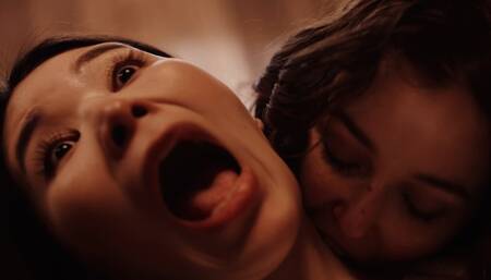 Japanese Asian Vampire Sex - Big Tits Babe Rikako Preyed by Nerdy Leana and Turned into Lesbian Demon