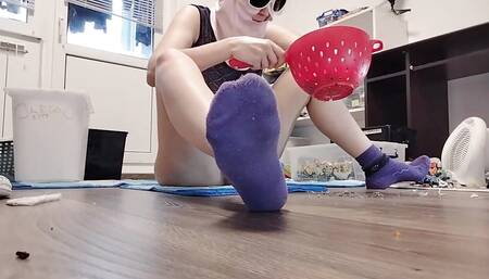 Amateur Wife Vacuums Naked in the House