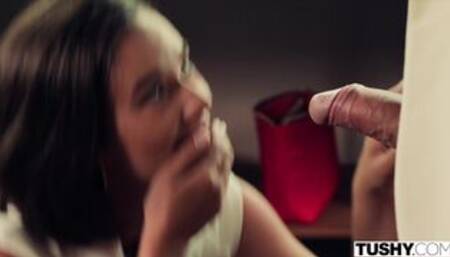 TUSHY Petite Model Eve Sweet Has A Huge Appetite For Anal