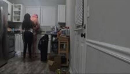 Sissy slave cleans while Goddess practices ropeplay