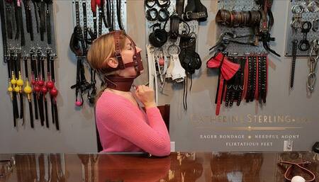 Ballgagged Beauty Gag Talks & Drools Over New BallGag, Posture Collar & Harness Panel Gag from Relentless Leather - Special Gifts Call for a Special Thank You! SD MP4 File