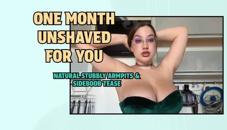 Natural Stubbly Armpits & Sideboob Tease – One Month Unshaved for You