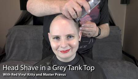 Head Shave in a Grey Tank Top