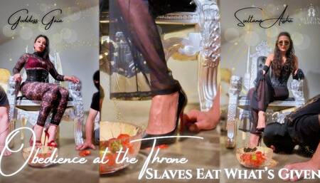 Obedience at the throne, Slaves eat what's given