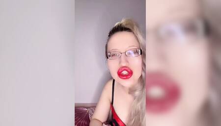 Big Red Lips on Your Cock