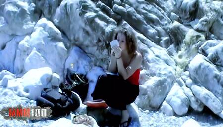 Anna: Horny Little Anna Doing a Hot Striptease by the Sea