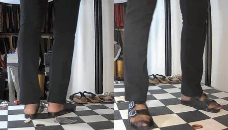 Tanja crushes my penis under three pairs of worn-out shoes - Cam 6