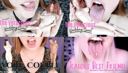 Relationships Destroyed By Vore Compilation - HD - The Goddess Clue, 4 In 1 Clip, 30 Minutes Of Giantess Vore, Wedding Crashing, Girlfriend Stealing, Couple Eating, Tongue, Topless, Licking, Swallowing Whole