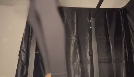 Isolated balls trampled in socks and bare feet by goddess bindi