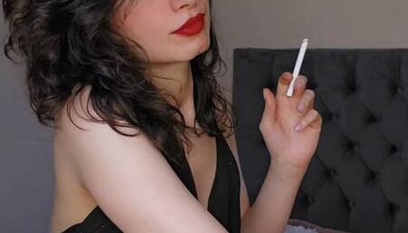 Changing into my black dress and taking a ciggy break ;) muaa xx