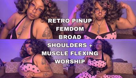 Pinup Dress Femdom Shoulder + Muscle Flex and Worship