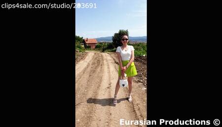 254 B - Katya driving Skoda in open toe sandals Pedal Cam