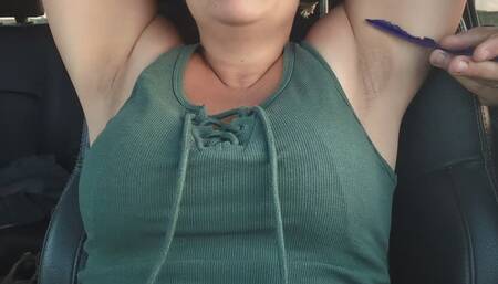 Tickling my armpits in the car