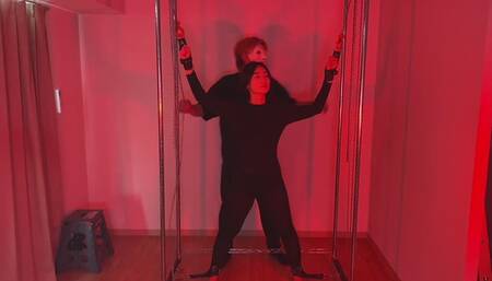 Ria Kanda – Tickled in Black Tights and Standing X-Restraint