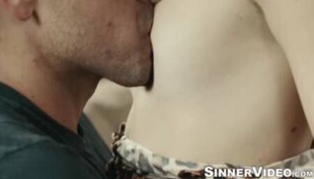 Horny Ryan Driller missionary fucked lustful blonde Mona Wales on the couch