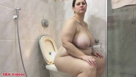 In the bathroom, doing things you love to see