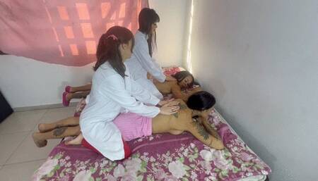 FARTING ON DEVIANT MASSAGE GIRL PART 1 BY BELLA BELLY, ANA AYUMME, IVY AND GABY MANTOVANI CAM BY ALINE FULL HD