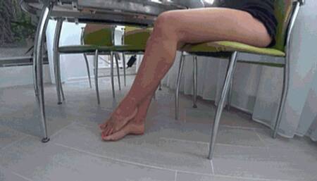 rub my feet cross at the ankles back b