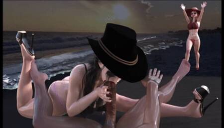 CatFight Story Over Beach Cock part 1