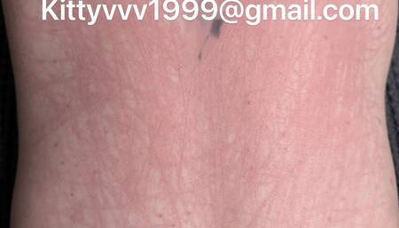 Scratching my Slaves Back Hard and Rough with my Long Natural Nails