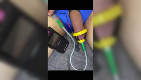 E-stim electrostimulation hands-free cum load milking orgasm penis plug swimnng trunks
