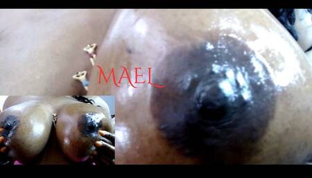 Stepbrothers Squashed With Oily Giant Boobs - Ebony Unaware Giantess Breast Smothering