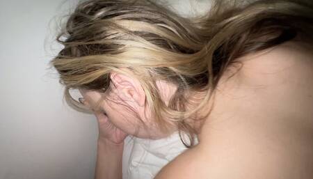 I jerked off cock of my step bro and asked to unlock me but his dick fell of when I farted