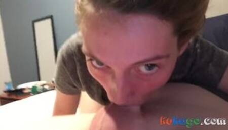 Teen Babe Shows Off Her Amazing Blowjob Skills