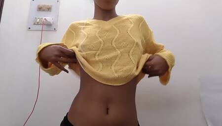 Hot cute girl squinting ???? fingering and playing with her pussy