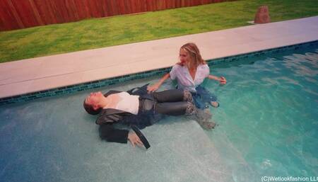 Lila and Regina Go for Their First-Ever Fully-Clothed Swim