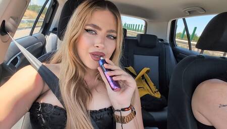 Deity Bastet and Faith - smoking and human ashtray on the road