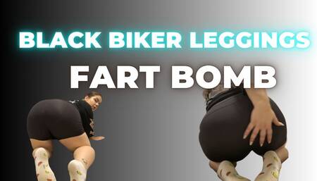 Black Biker Leggings Fart Bomb