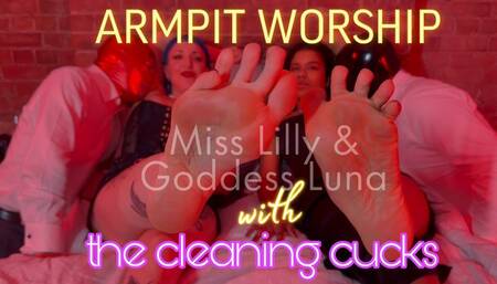 Armpit Worship With Miss Lilly, Goddess Luna And The Cleaning Cucks!