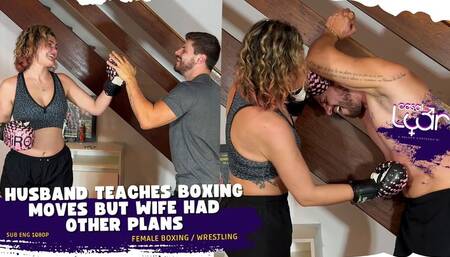 Husband Teaches Boxing Moves but Wife Had Other Plans! (SUB ENG 1080p) FEMALE BOXING, WRESTLING, FIGHT