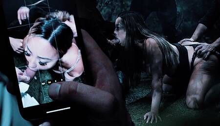 Asian Slut Gangbang - Japanese Girl With Big Tits Gets Used Like A Fuckdoll In The Woods Freeze Fetish