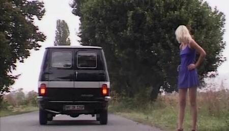 Horny Blonde Woman Gets Fucked Really Horny Outdoors in the Car - Horny Shaved Pussy